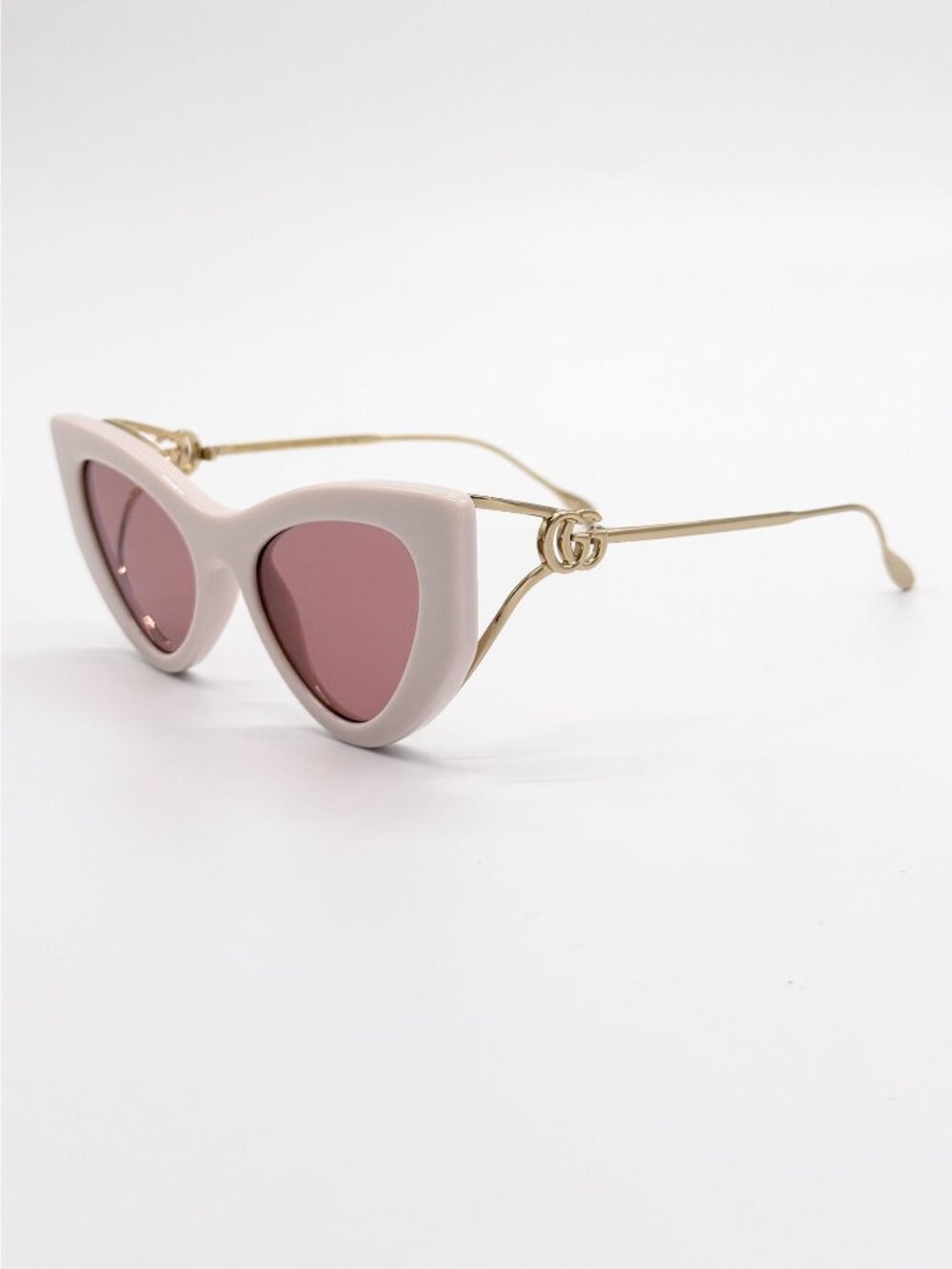 NEW GUCCI SUNGLASSES GG1565S 003 GOLD/PINK CAT EYE WOMEN EYEWEAR - Picture 3 of 10